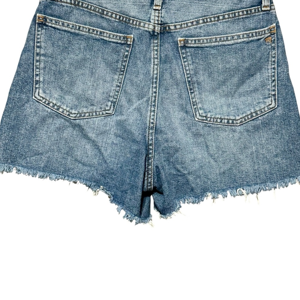 MADEWELL The Mom Jean High Rise Cut Off Frayed Hem Cotton Denim Shorts - Picture 8 of 12